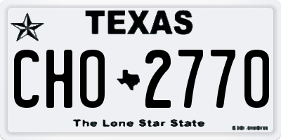 TX license plate CHO2770