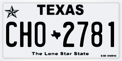 TX license plate CHO2781