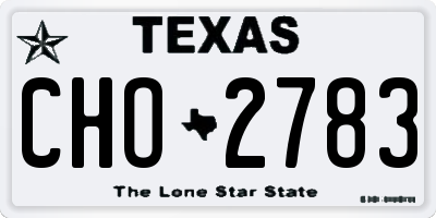 TX license plate CHO2783