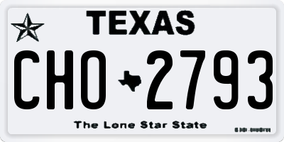 TX license plate CHO2793