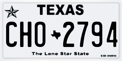 TX license plate CHO2794