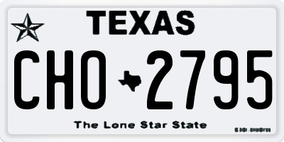 TX license plate CHO2795