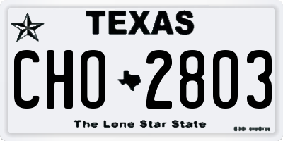 TX license plate CHO2803