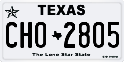 TX license plate CHO2805