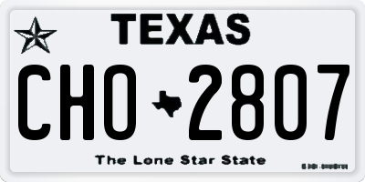 TX license plate CHO2807