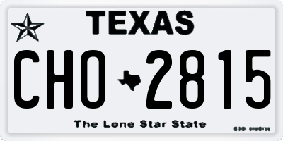 TX license plate CHO2815