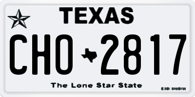 TX license plate CHO2817