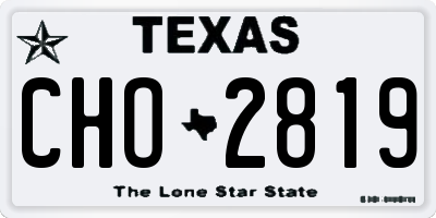 TX license plate CHO2819