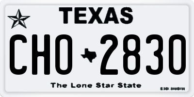 TX license plate CHO2830