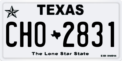 TX license plate CHO2831