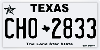 TX license plate CHO2833
