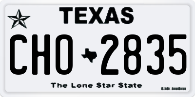 TX license plate CHO2835