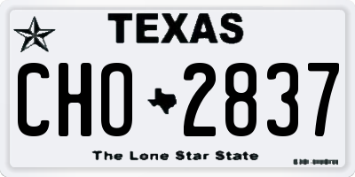 TX license plate CHO2837