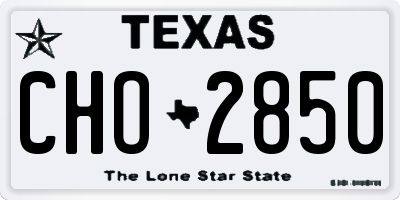 TX license plate CHO2850