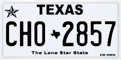 TX license plate CHO2857