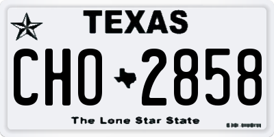 TX license plate CHO2858