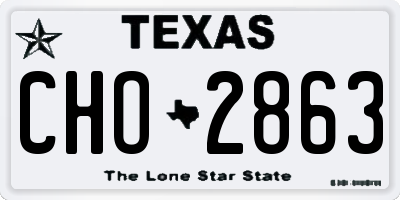 TX license plate CHO2863