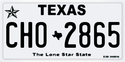 TX license plate CHO2865