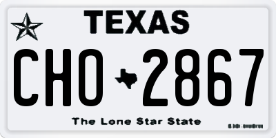 TX license plate CHO2867