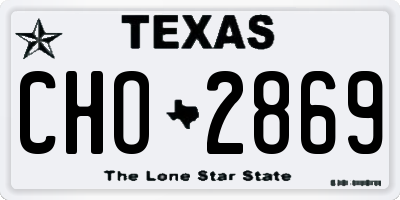 TX license plate CHO2869