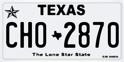 TX license plate CHO2870