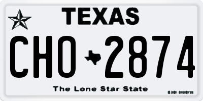 TX license plate CHO2874