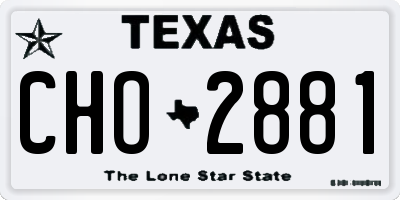 TX license plate CHO2881
