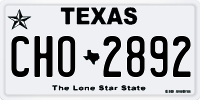 TX license plate CHO2892