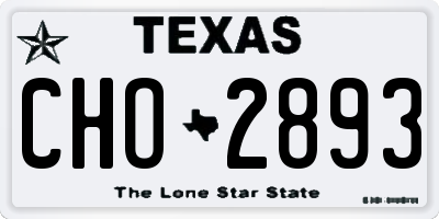 TX license plate CHO2893