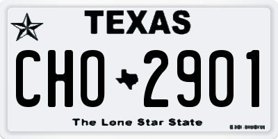 TX license plate CHO2901
