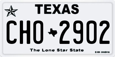 TX license plate CHO2902