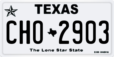 TX license plate CHO2903