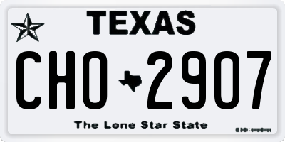 TX license plate CHO2907