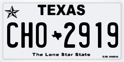 TX license plate CHO2919