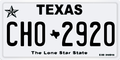 TX license plate CHO2920
