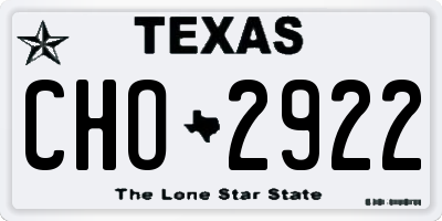 TX license plate CHO2922