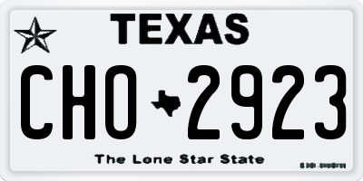 TX license plate CHO2923