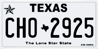 TX license plate CHO2925