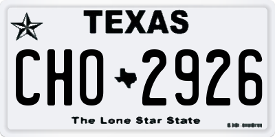 TX license plate CHO2926