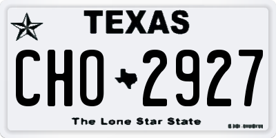 TX license plate CHO2927