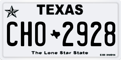 TX license plate CHO2928