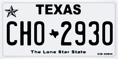 TX license plate CHO2930