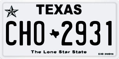 TX license plate CHO2931
