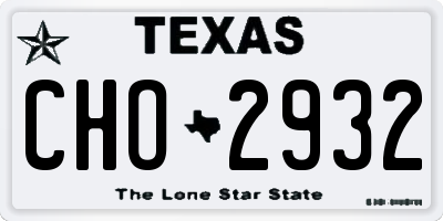 TX license plate CHO2932