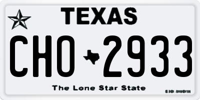 TX license plate CHO2933