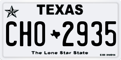 TX license plate CHO2935