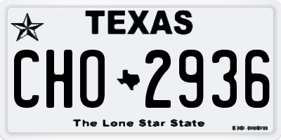 TX license plate CHO2936