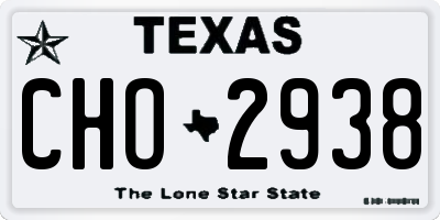 TX license plate CHO2938