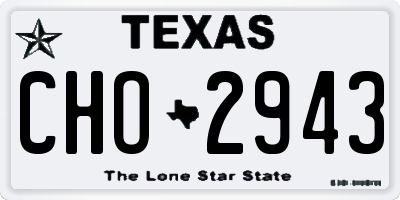 TX license plate CHO2943
