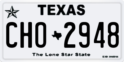 TX license plate CHO2948